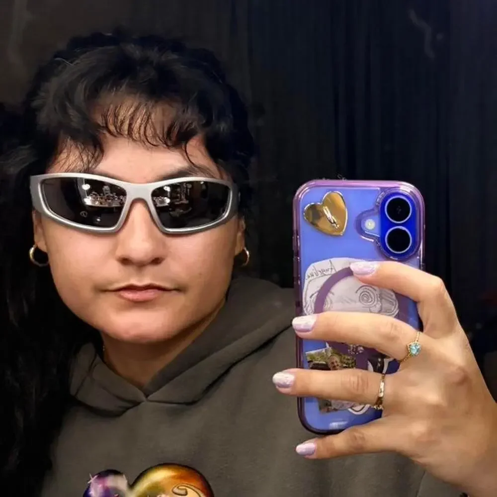Cyberpunk y2k silver star sunglasses